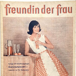 FREUNDIN DER FRAU Vintage Nähzeitschrift Modezeitschrift Modeheft mit Schnittmusterbogen - Juni 1961