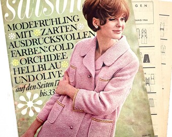 SAISON vintage Nähzeitschrift Modezeitschrift Modemagazin mit Schnittmustern - Heft Nr. 1 Frühjahr 1966