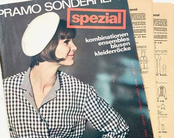 PRAMO Sonderheft - Vintage Modezeitschrift Modeheft Modemagazin mit Schnittmusterbögen - 1960er Jahre