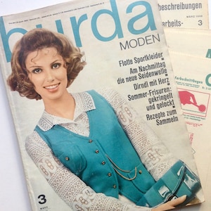 BURDA MODEN Vintage Modezeitschrift Modemagazin mit Schnittmustern - Heft Nr. 3 März 1968