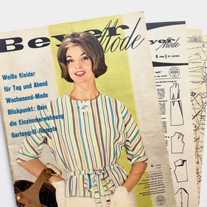 BEYER MODE Vintage Nähzeitschrift Modemagazin mit Schnittmustern - Juni 1960