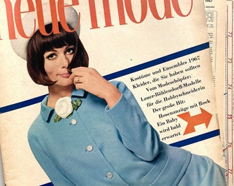 NEUE MODE  Vintage Nähzeitschrift Modezeitschrift Modemagazin mit Schnittmustern - Februar 1967