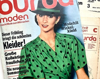 BURDA MODEN Vintage Modezeitschrift Modemagazin mit Schnittmustern  - Heft 3/ März 1979