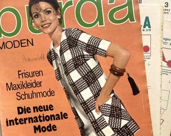 BURDA MODEN Vintage Nähzeitschrift Modezeitschrift Modemagazin mit Schnittmustern - Heft 3/März 1970