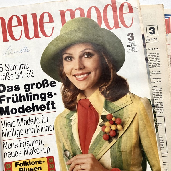 NEUE MODE Vintage Modezeitschrift Modemagazin mit Schnittmustern  - Frühlingsheft März 1972