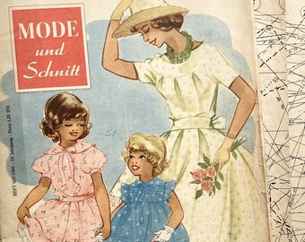 MODE UND SCHNITT - Vintage Nähzeitschrift Modezeitschrift Modemagazin mit Schnittmusterbögen  - Heft 057 von 1960