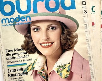 BURDA MODEN Vintage Modezeitschrift Modemagazin mit Schnittmustern  - Heft 3/März 1973