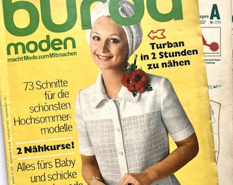 BURDA MODEN Vintage Nähzeitschrift Modemagazin mit Schnittmustern Heft Nr. 7 - Juli 1971