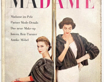 MADAME Vintage Modezeitschrift Modemagazin Frauenzeitschrift 1950er Jahre - Heft Oktober 1956