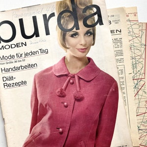 BURDA MODEN Vintage Nähzeitschrift Modemagazin mit Schnittmustern Heft Nr. 8 August 1963 image 1