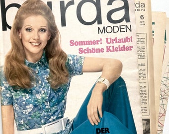 BURDA MODEN Vintage Modezeitschrift Modemagazin mit Schnittmustern Heft 4 / April 1968