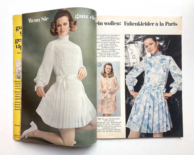 BURDA MODEN Vintage Modezeitschrift Modemagazin mit Schnittmustern Heft 4 / April 1968 Bild 5