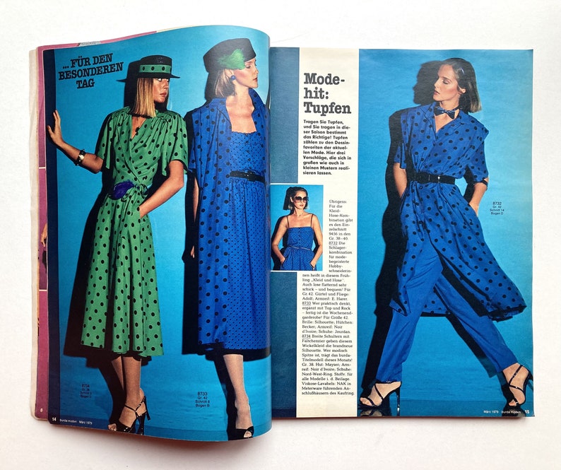 BURDA MODEN Vintage Modezeitschrift Modemagazin mit Schnittmustern Heft 3/ März 1979 image 4