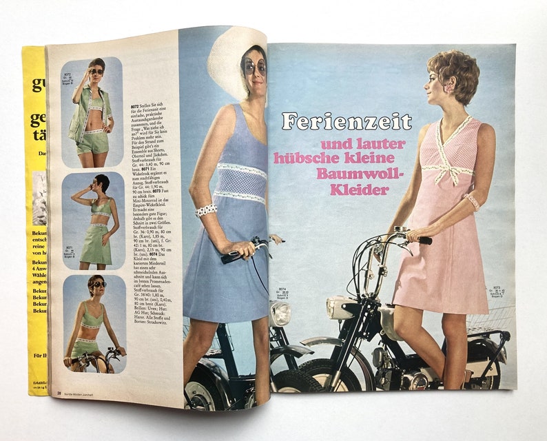 BURDA MODEN Vintage Modezeitschrift Modemagazin mit Schnittmustern Heft 4 / April 1968 image 7