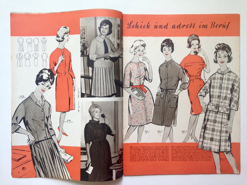 PRAKTISCHE MODE Vintage Modezeitschrift Modemagazin mit Schnittmustern Dezember 1961 image 3