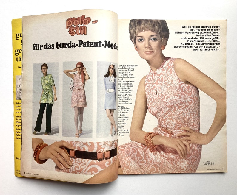 BURDA MODEN Vintage Modezeitschrift Modemagazin mit Schnittmustern Heft 4 / April 1968 image 9