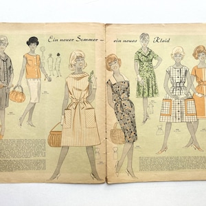 MODE UND SCHNITT Vintage Nähzeitschrift Modezeitschrift Modemagazin mit Schnittmusterbögen Heft 063 von 1961 Bild 2