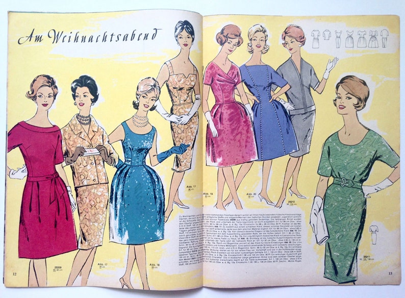 PRAKTISCHE MODE Vintage Modezeitschrift Modemagazin mit Schnittmustern Dezember 1961 image 5