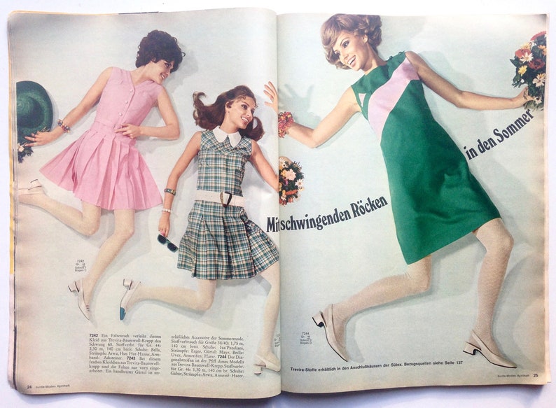 BURDA MODEN Vintage Modezeitschrift Modemagazin mit Schnittmustern Heft 4 / April 1968 Bild 6