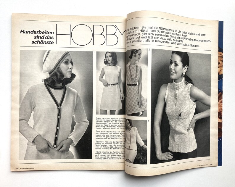 BURDA MODEN Vintage Modezeitschrift Modemagazin mit Schnittmustern Heft 4 / April 1968 Bild 10