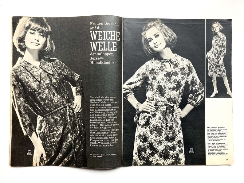 BURDA MODEN Vintage Nähzeitschrift Modemagazin mit Schnittmustern Heft Nr. 8 August 1963 Bild 7