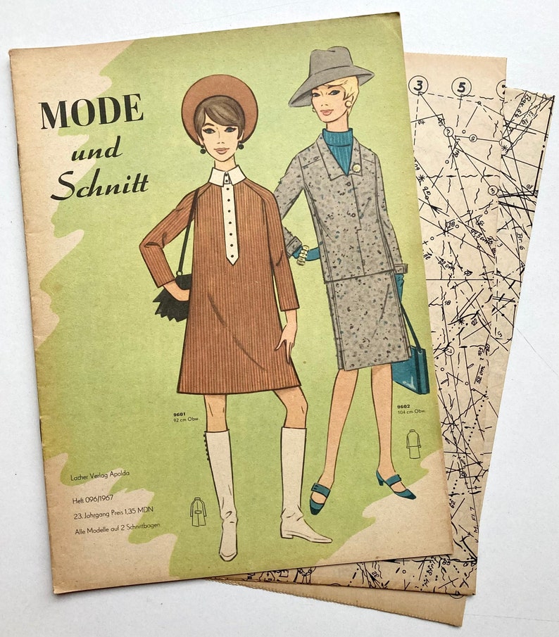 MODE UND SCHNITT Vintage Nähzeitschrift Modezeitschrift Modemagazin mit Schnittmusterbögen Heft 096 Herbst/Winter 1967 image 1
