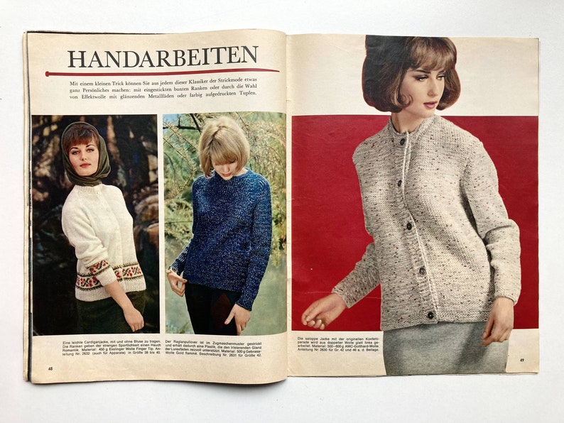 BURDA MODEN Vintage Nähzeitschrift Modemagazin mit Schnittmustern Heft Nr. 8 August 1963 image 10
