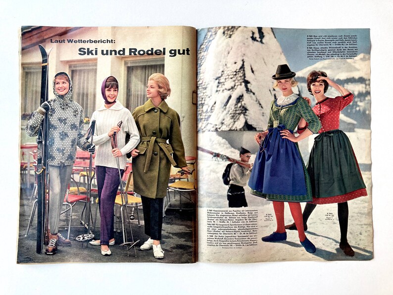 NEUER SCHNITT Vintage Nähzeitschrift Modezeitschrift Modemagazin mit Schnittmustern Januar 1961 Schwabe Verlag Bild 9