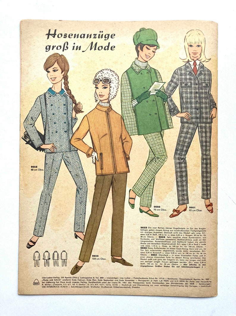 MODE UND SCHNITT Vintage Nähzeitschrift Modezeitschrift Modemagazin mit Schnittmusterbögen Heft 096 Herbst/Winter 1967 image 9