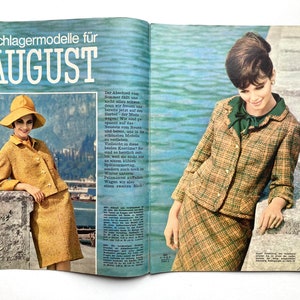 BURDA MODEN Vintage Nähzeitschrift Modemagazin mit Schnittmustern Heft Nr. 8 August 1963 Bild 2