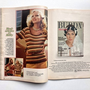 BURDA MODEN vintage Modezeitschrift Modemagazin mit Schnittmustern März 1976 Bild 9