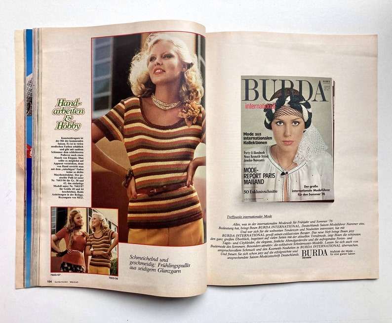BURDA MODEN vintage Modezeitschrift Modemagazin mit Schnittmustern März 1976 Bild 9