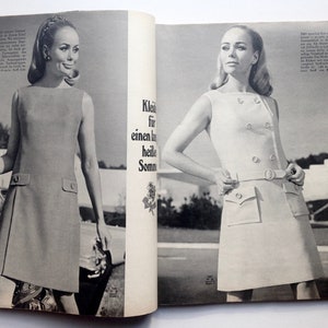BURDA MODEN Vintage Modezeitschrift Modemagazin mit Schnittmustern Heft 4 / April 1968 Bild 3
