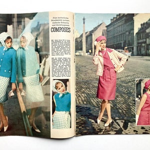 BURDA MODEN Vintage Nähzeitschrift Modemagazin mit Schnittmustern Heft Nr. 8 August 1963 Bild 3