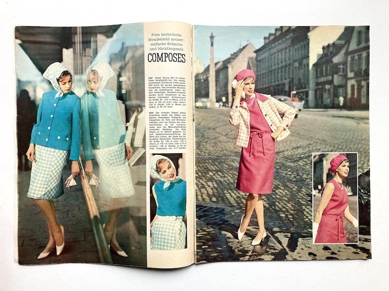 BURDA MODEN Vintage Nähzeitschrift Modemagazin mit Schnittmustern Heft Nr. 8 August 1963 image 3