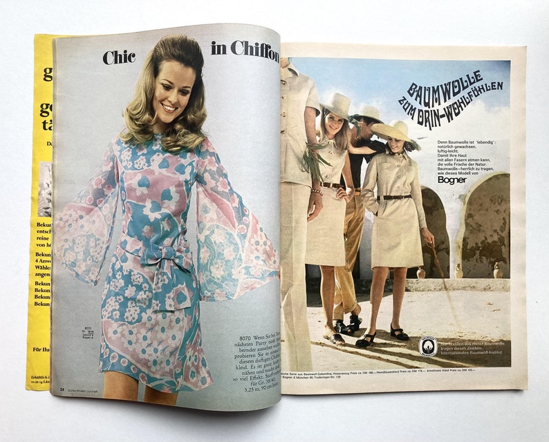 BURDA MODEN Vintage Modezeitschrift Modemagazin mit Schnittmustern Heft 4 / April 1968 image 6