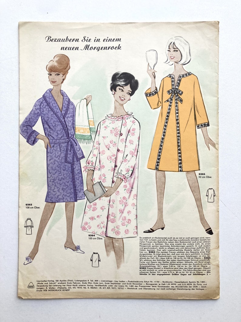 MODE UND SCHNITT Vintage Nähzeitschrift Modezeitschrift Modemagazin mit Schnittmusterbögen Heft 093 von 1967 image 9