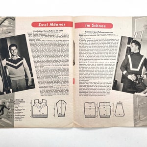 NEUE STRICKMODEN Vintage Modezeitschrift Strickheft Handarbeitsmagazin mit Strickanleitungen Herbst/Winter 1950er Jahre image 10