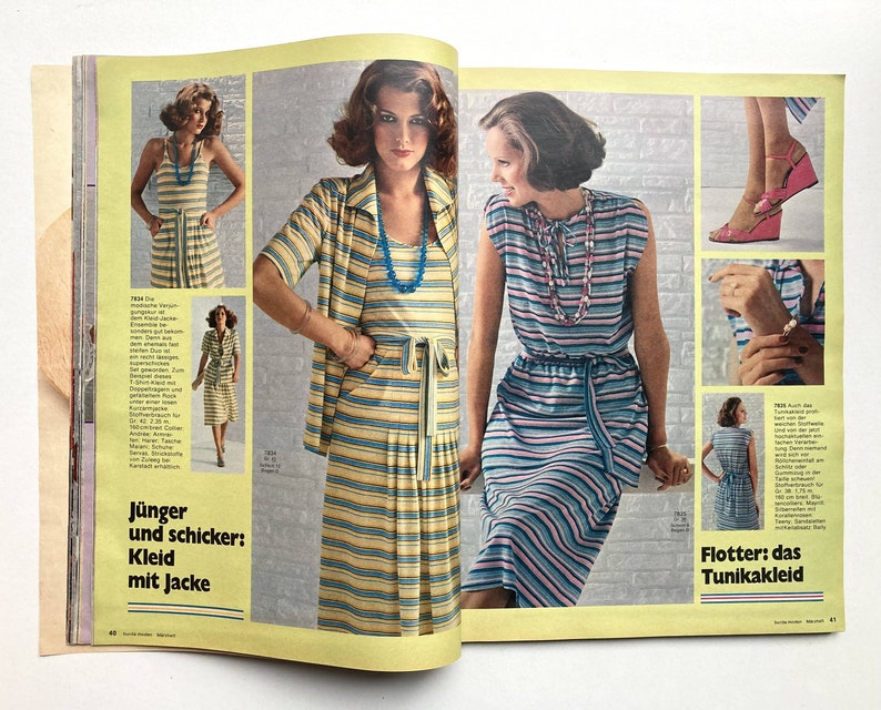 BURDA MODEN vintage Modezeitschrift Modemagazin mit Schnittmustern März 1976 Bild 6