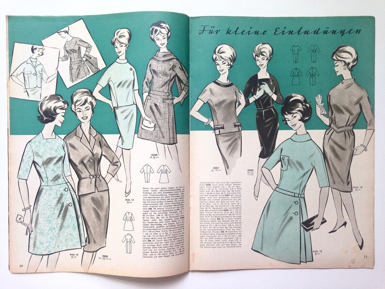 PRAKTISCHE MODE Vintage Modezeitschrift Modemagazin mit Schnittmustern Dezember 1961 image 7