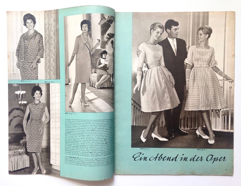 PRAKTISCHE MODE Vintage Modezeitschrift Modemagazin mit Schnittmustern Dezember 1961 image 2