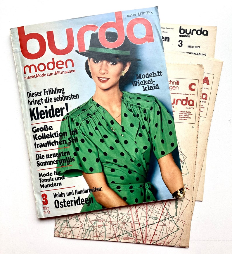 BURDA MODEN Vintage Modezeitschrift Modemagazin mit Schnittmustern Heft 3/ März 1979 image 1