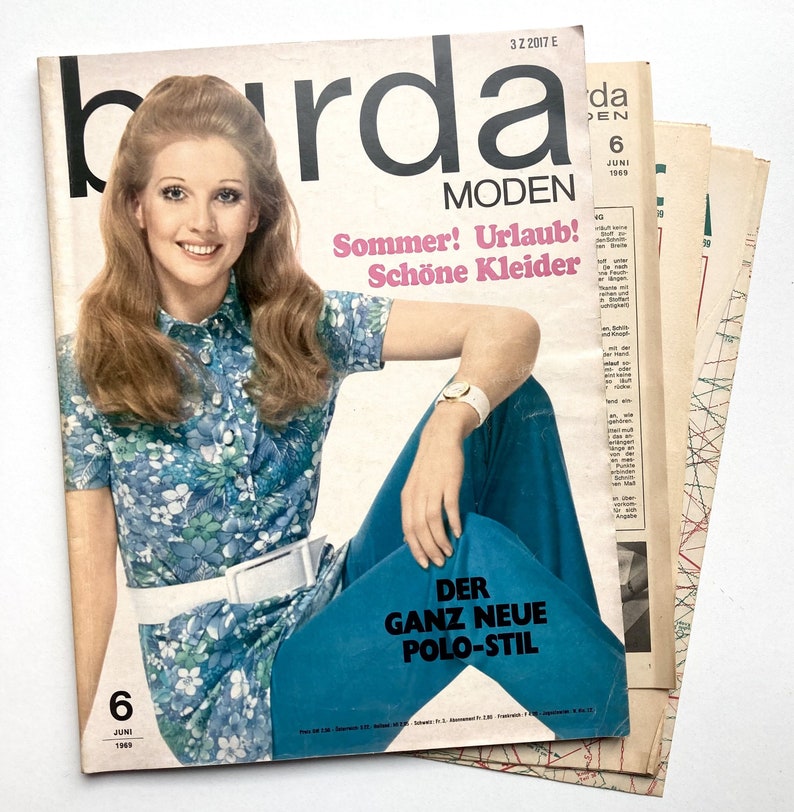 BURDA MODEN Vintage Modezeitschrift Modemagazin mit Schnittmustern Heft 4 / April 1968 image 1