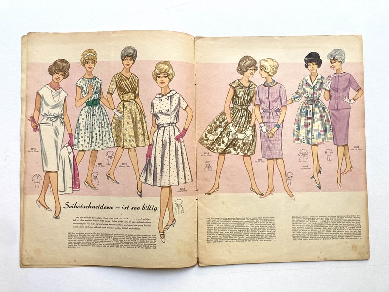 MODE UND SCHNITT Vintage Nähzeitschrift Modezeitschrift Modemagazin mit Schnittmusterbögen Heft 063 von 1961 Bild 3
