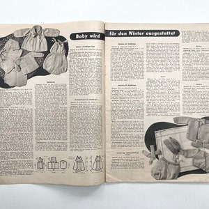 NEUE STRICKMODEN Vintage Modezeitschrift Strickheft Handarbeitsmagazin mit Strickanleitungen Herbst/Winter 1950er Jahre image 2