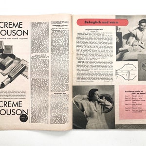 NEUE STRICKMODEN Vintage Modezeitschrift Strickheft Handarbeitsmagazin mit Strickanleitungen Herbst/Winter 1950er Jahre image 5