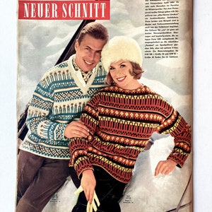 NEUER SCHNITT Vintage Nähzeitschrift Modezeitschrift Modemagazin mit Schnittmustern Januar 1961 Schwabe Verlag Bild 10