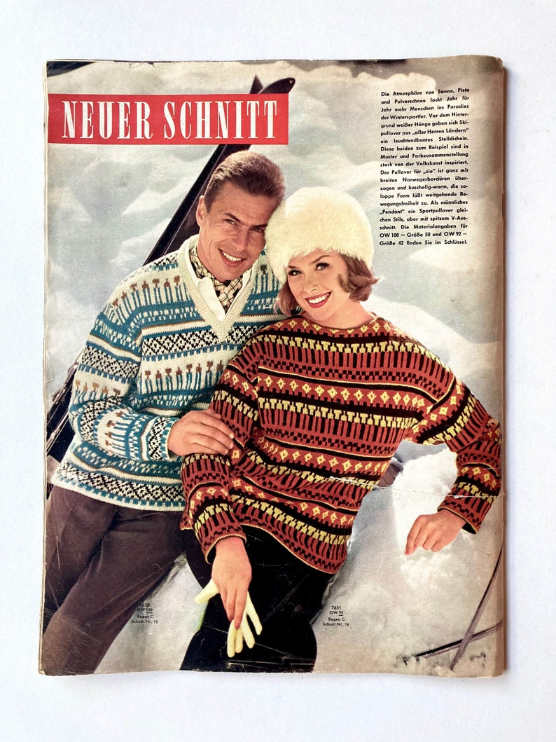 NEUER SCHNITT Vintage Nähzeitschrift Modezeitschrift Modemagazin mit Schnittmustern Januar 1961 Schwabe Verlag Bild 10