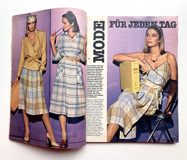 BURDA MODEN Vintage Modezeitschrift Modemagazin mit Schnittmustern Heft 3/ März 1979 image 2