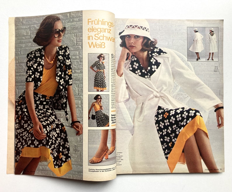 BURDA MODEN vintage Modezeitschrift Modemagazin mit Schnittmustern März 1976 Bild 3